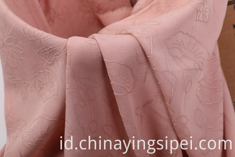 PROPUSI Tiongkok Warna Solid Eco Friendly Breathable Soft Dress Fabric Jacquard Woven Fabric